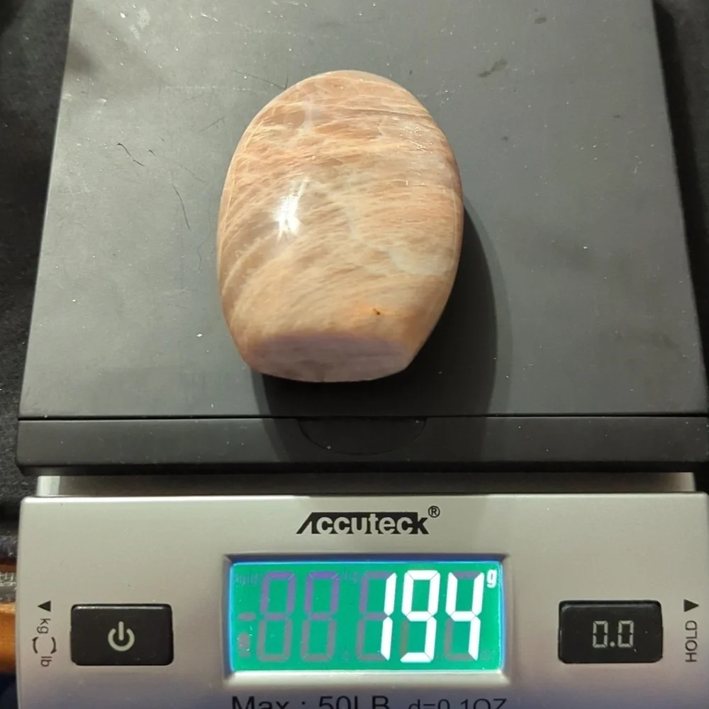Peach Moonstone Gemstone Polished Freeform Stone - 194 Grams
